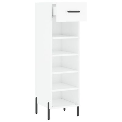 vidaXL Shoe Cabinet High Gloss White 30x35x105 cm Engineered Wood