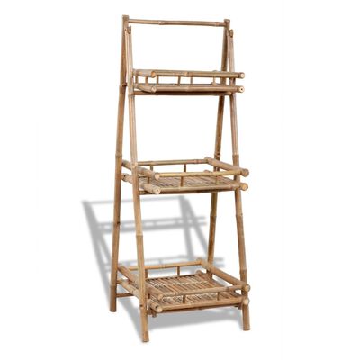 vidaXL 3-Tier Folding Bamboo Plant Rack