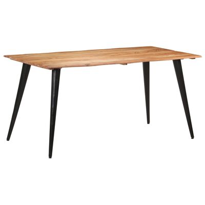 vidaXL Dining Table with Live Edges 160x80x75 cm Solid Acacia Wood