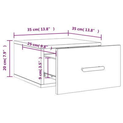 vidaXL Wall-mounted Bedside Cabinets 2 pcs Grey Sonoma 35x35x20 cm