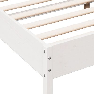 vidaXL Bed Frame without Mattress White 120x190 cm Small Double Solid Wood Pine