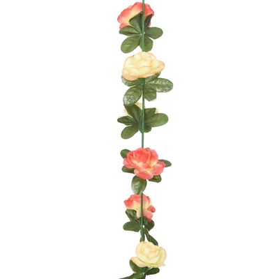 vidaXL Christmas Flower Garlands 6 pcs Rose and Champagne 240 cm