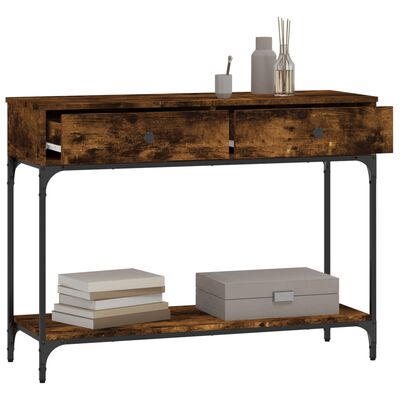 vidaXL Console Table Smoked Oak 100x34.5x75 cm Engineered Wood