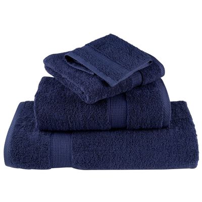 vidaXL 6 Piece Premium Towel Set SOLUND Navy Blue 600 gsm