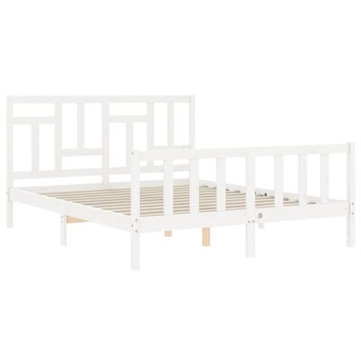 vidaXL Bed Frame without Mattress White 160x200 cm Solid Wood Pine