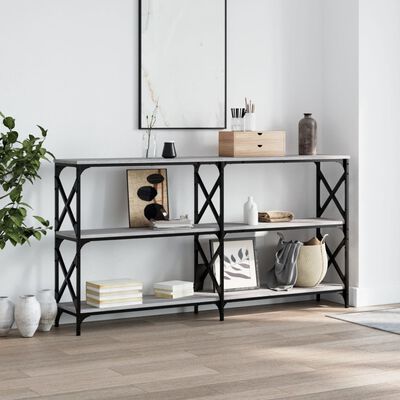 vidaXL Console Table Grey Sonoma 200x28x80.5 cm Engineered Wood