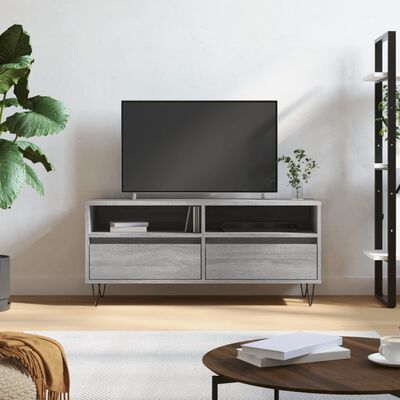 vidaXL TV Cabinet Grey Sonoma 100x34.5x44.5 cm Engineered Wood