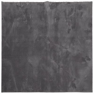 vidaXL Rug HUARTE Short Pile Soft and Washable Anthracite 240x240 cm