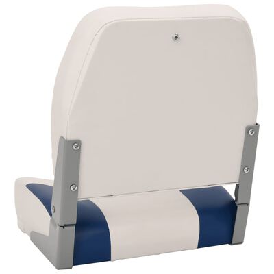 vidaXL 2 Piece Foldable Boat Seat Set with Blue-white Pillow