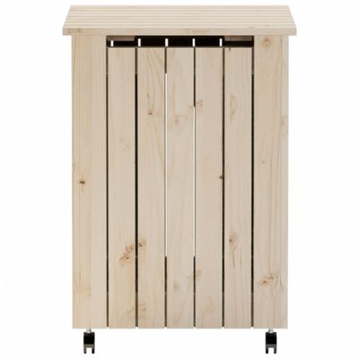 vidaXL Laundry Basket with Wheels RANA 45x45x64 cm Solid Wood Pine