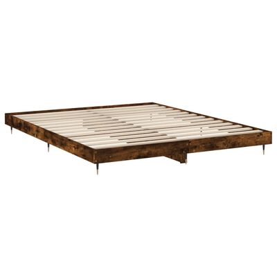 vidaXL Bed Frame without Mattress Smoked Oak 120x200 cm Engineered Wood