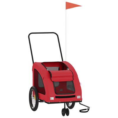 vidaXL Pet Bike Trailer Red Oxford Fabric and Iron