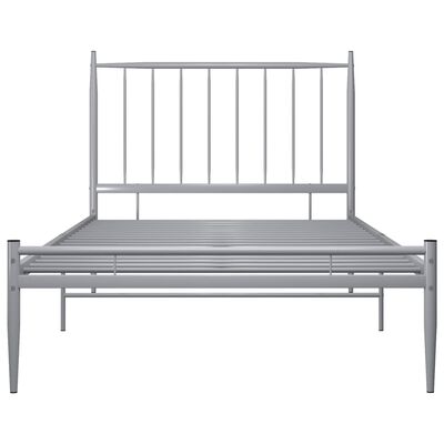 vidaXL Bed Frame without Mattress Grey Metal 100x200 cm