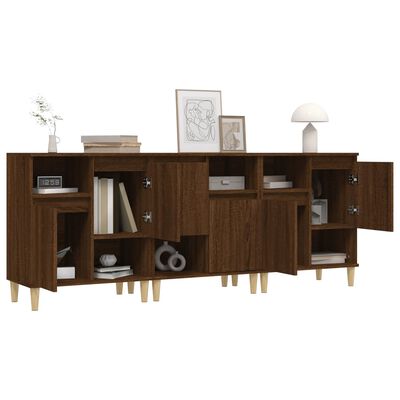 vidaXL Sideboards 3 pcs Brown Oak 60x35x70 cm Engineered Wood