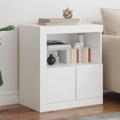 vidaXL Sideboard with LED Lights White 60.5x37x67 cm