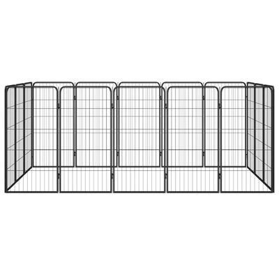 vidaXL 16-Panel Dog Playpen Black 50x100 cm Powder-coated Steel