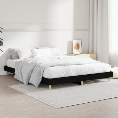 vidaXL Bed Frame without Mattress Black 140x190 cm Engineered Wood