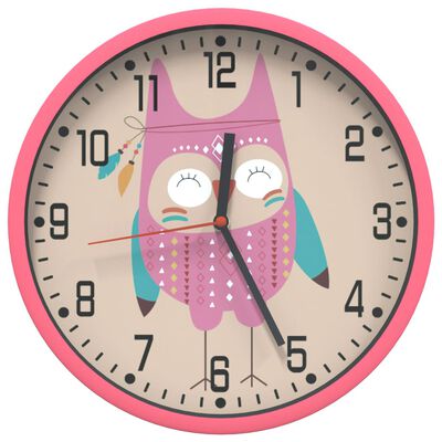 vidaXL Wall Clock Pink Ø25.5 cm Polystyrene and Glass