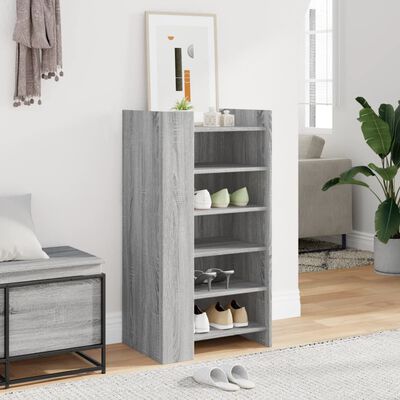 vidaXL Shoe Cabinet Grey Sonoma 52x37.5x100 cm Engineered Wood