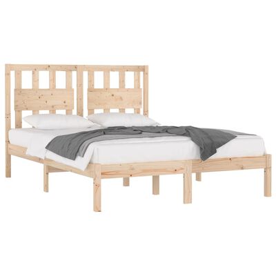 vidaXL Bed Frame without Mattress Solid Wood 140x190 cm (809997+818570)