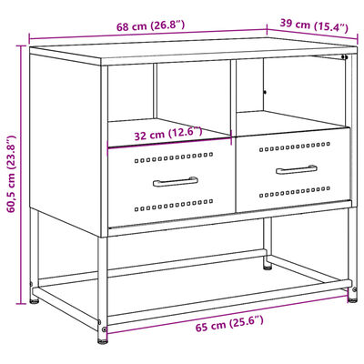 vidaXL TV Cabinet Pink 68x39x60.5 cm Steel