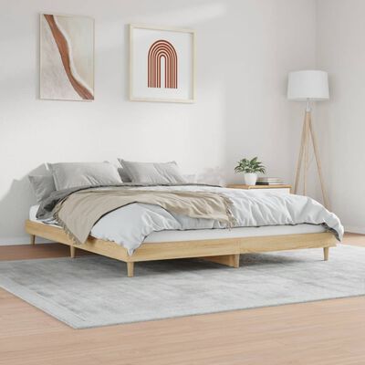 vidaXL Bed Frame without Mattress Sonoma Oak 160x200 cm Engineered Wood