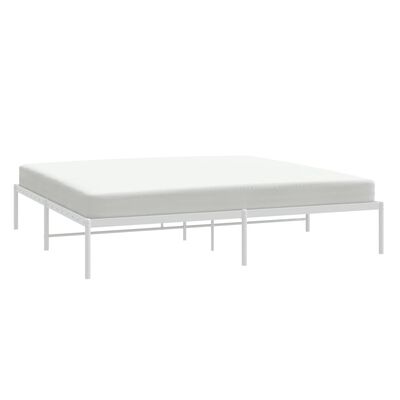 vidaXL Metal Bed Frame without Mattress White 193x203 cm