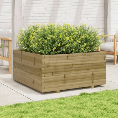 vidaXL Garden Planter 100x100x49.5 cm Impregnated Wood Pine