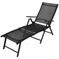 vidaXL Folding Sun Lounger Aluminium Black