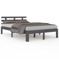 vidaXL Bed Frame without Mattress Grey Solid Wood 150x200 cm King Size