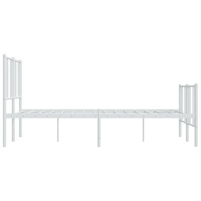 vidaXL Metal Bed Frame without Mattress with Footboard White 160x200 cm