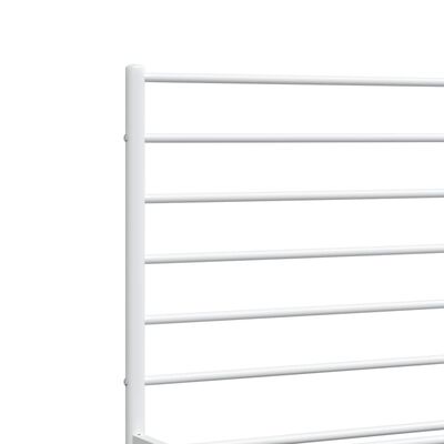 vidaXL Metal Bed Frame without Mattress with Headboard White 120x190 cm Small Double