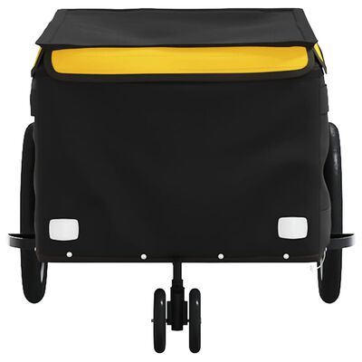 vidaXL Bike Trailer Black and Yellow 30 kg Iron