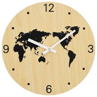 vidaXL Wall Clock Yellow and Black Ø30 cm Engineered Wood