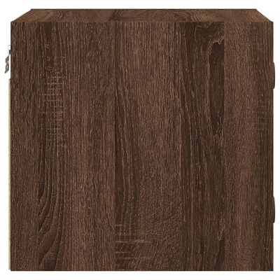 vidaXL Bedside Cabinet with Glass Door Brown Oak 35x37x35 cm