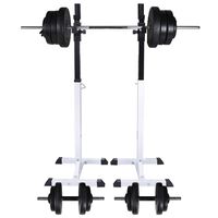 vidaXL Barbell Squat Rack with Barbell and Dumbbell Set 60.5 kg