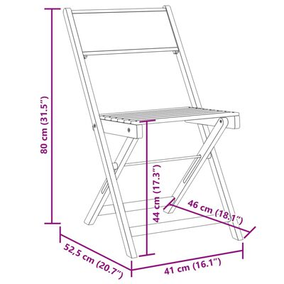 vidaXL Bistro Chairs 2 pcs Leaf Pattern Solid Wood Acacia and Fabric