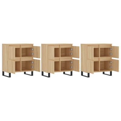 vidaXL Sideboards 3 pcs Sonoma Oak Engineered Wood