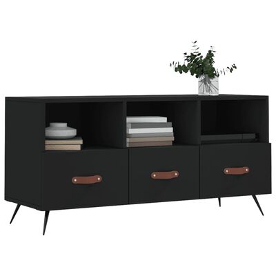 vidaXL TV Cabinet Black 102x36x50 cm Engineered Wood