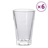 vidaXL Double Wall Glass Cups 6 pcs 450 ml