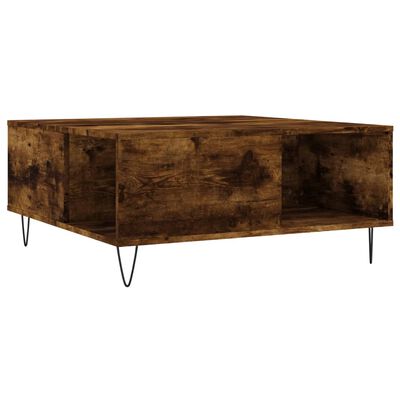 vidaXL Coffee Table Smoked Oak 80x80x36.5 cm Engineered Wood