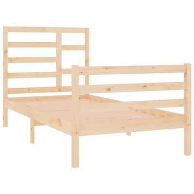 vidaXL Bed Frame without Mattress Solid Wood 75x190 cm Small Single