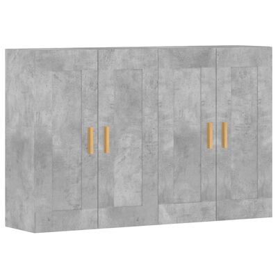 vidaXL Wall Mounted Cabinets 2 pcs Concrete Grey Engineered Wood