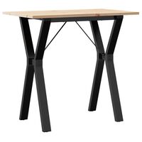 vidaXL Dining Table Y-Frame 80x50x75 cm Solid Wood Pine and Cast Iron