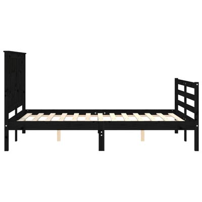 vidaXL Bed Frame without Mattress Black 120x200 cm Solid Wood