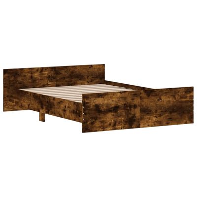 vidaXL Bed Frame without Mattress Smoked Oak 140x190 cm