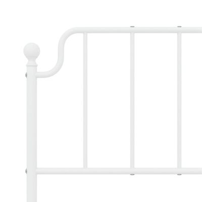 vidaXL Metal Bed Frame without Mattress with Headboard White 140x200 cm