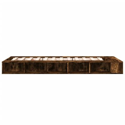 vidaXL Bed Frame without Mattress Smoked Oak 75x190 cm Small Single