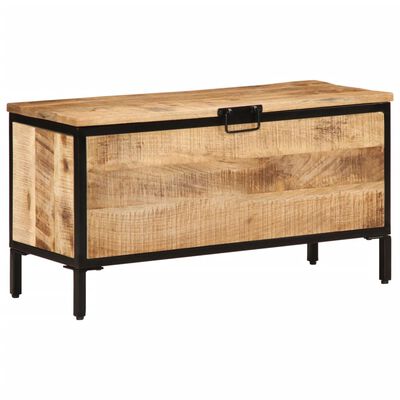 vidaXL Storage Box 82x30x43 cm Solid Rough Wood Mango