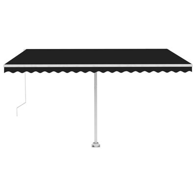 vidaXL Freestanding Manual Retractable Awning 400x300 cm Anthracite